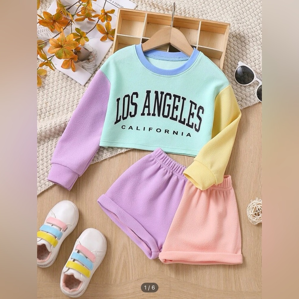 Shein girls matching two piece outfit
